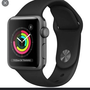 Series 3 Apple Watch black sport band 38m space gray aluminum (GPS)